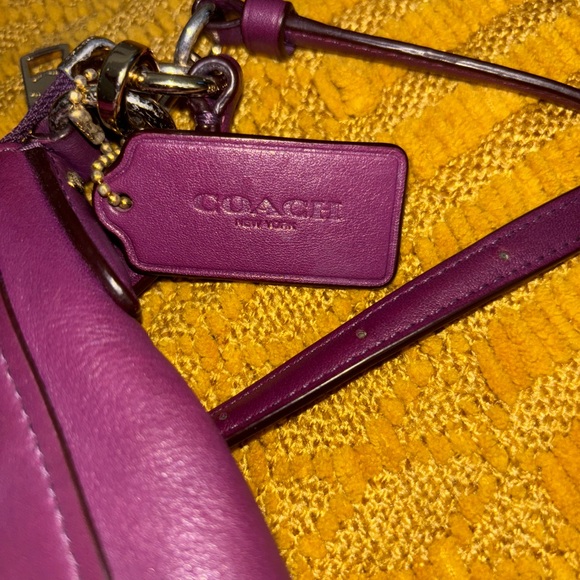 Coach Purple Crossbody Purse with removable strap. Can be worn on the shoulder. - Picture 4 of 5